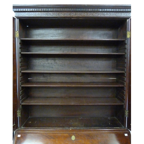 240 - A George III mahogany bureau bookcase