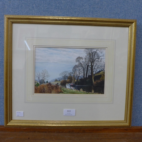 313 - Donald Dakeyne, A Winter Morning, Bolton-La-Sands, watercolour, framed