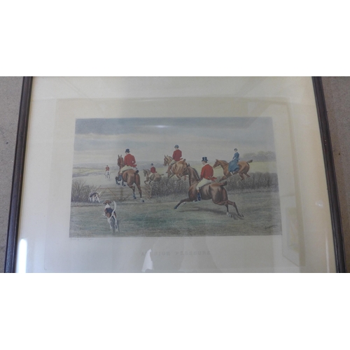 323 - A set of four E.A. Douglas fox hunting prints, framed