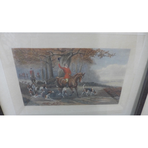 323 - A set of four E.A. Douglas fox hunting prints, framed