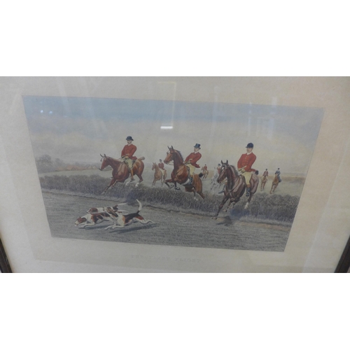 323 - A set of four E.A. Douglas fox hunting prints, framed