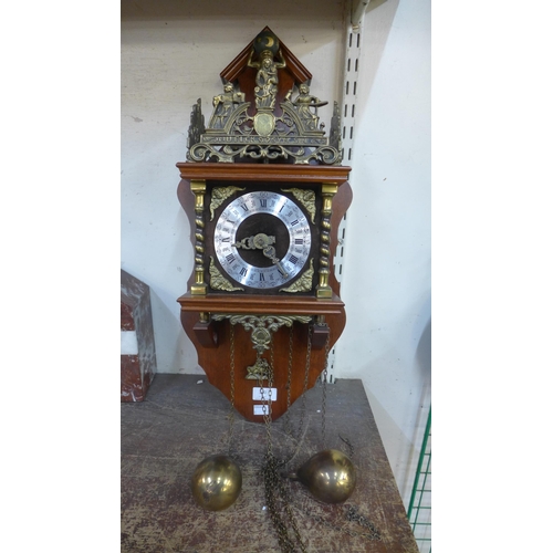 340 - A Dutch mahogany wall clock