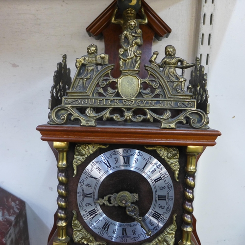 340 - A Dutch mahogany wall clock