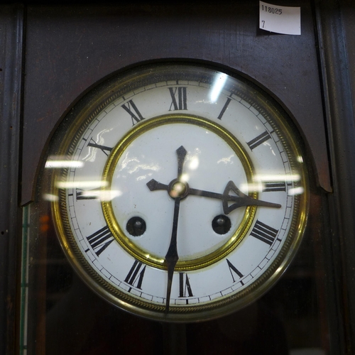 346 - A 19th Century beech Vienna wall clock