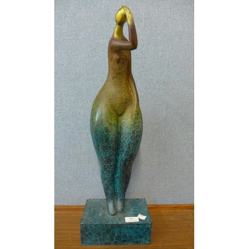 362 - A bronze abstract figure of a lady