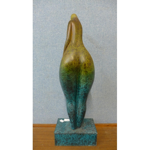 362 - A bronze abstract figure of a lady