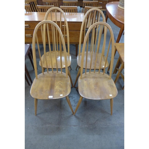 37 - A set of four Ercol Blonde elm and beech Quaker chairs