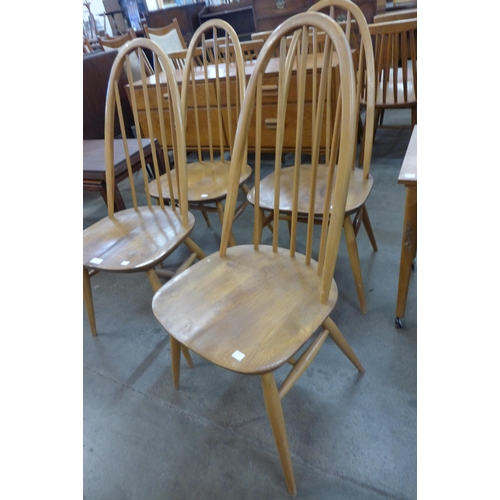 37 - A set of four Ercol Blonde elm and beech Quaker chairs