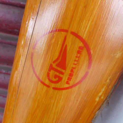 378 - An Italian teak aircraft propeller, from a Savannah light aircraft