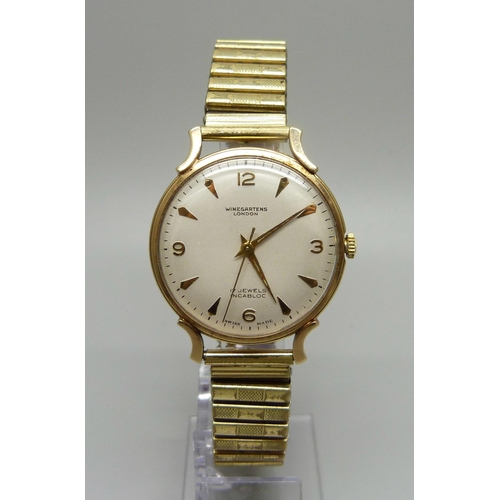 1022A - A Winegartens London 9ct gold cased wristwatch, Birmingham 1961