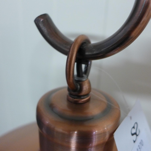 1370 - An Edison bulb hook floor lamp in copper, H 157cms (2133858)   #