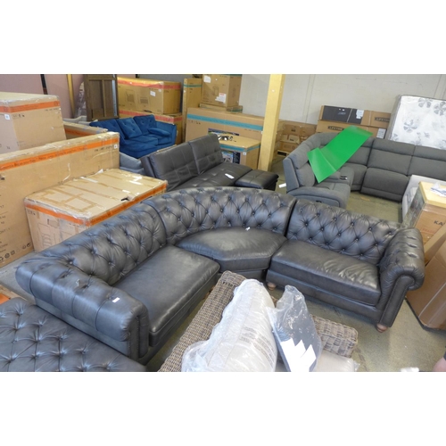 1552 - New Allington Corner Grey leather Sofa, original RRP £2499.99 + VAT (4171-14) *This lot is subject t... 