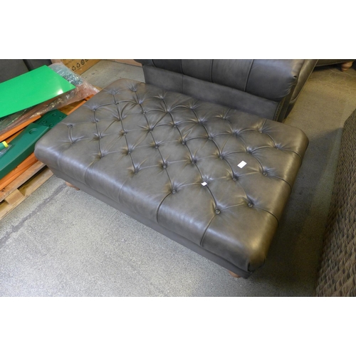 1553 - New Allington Footstool grey leather, original RRP £608.33 + VAT (4171-15) *This lot is subject to V... 