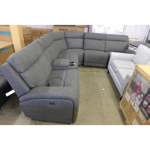 1558 - Paisley Fabric Sectional Power Recliner With Power Head, original RRP £2083.33 + VAT (4171-19) *This... 