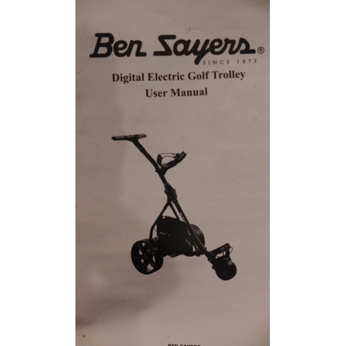 3034 - Ben Sayers digital/electric golf trolley with battery, charger & cover