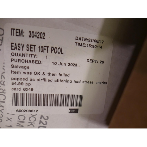 3039 - Easy Set 10Ft Pool and Pump  (296-285)   * This lot is subject to vat