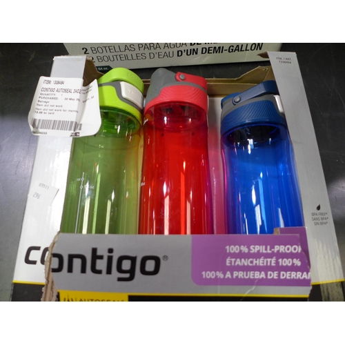 3044 - Three Contigo Autoseal 24oz Water Bottles and a Teal 1.8L Zulu Waterbottle (296-186,188)   * This lo... 