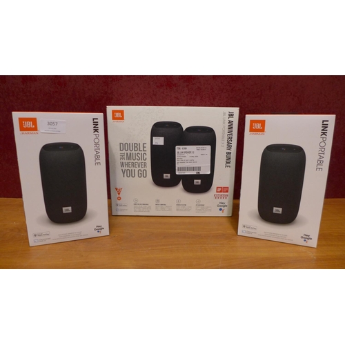 3057 - Two JBL Link Black Portable Smart Speakers (296-31)   * This lot is subject to vat