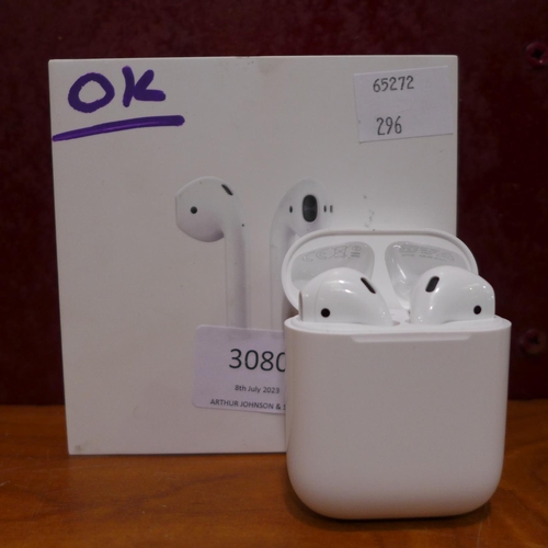 3080 - Apple Airpods 2ND Gen   - model no MV7N2ZM/A , Original RRP £104.99 + vat  (296-40)   * This lot is ... 