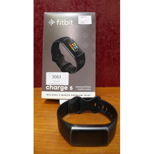 3083 - Fitbit Charge 5 Black Activity Band  (296-48)   * This lot is subject to vat