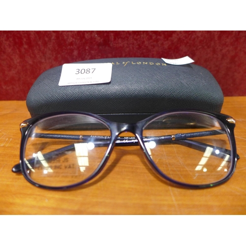 3087 - Aspinal blue plastic glasses With Case  (296-54)   * This lot is subject to vat