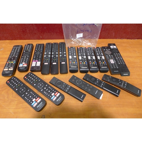 3092 - 18 TV remotes - mixed brands (296-801)  * This lot is subject to vat