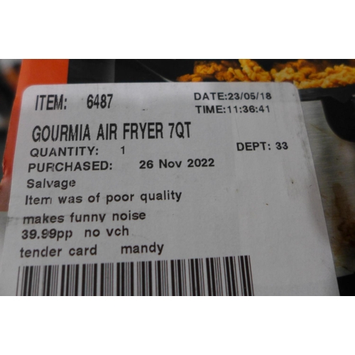 3103 - Gourmia Air Fryer 7Qt      (296-64)   * This lot is subject to vat