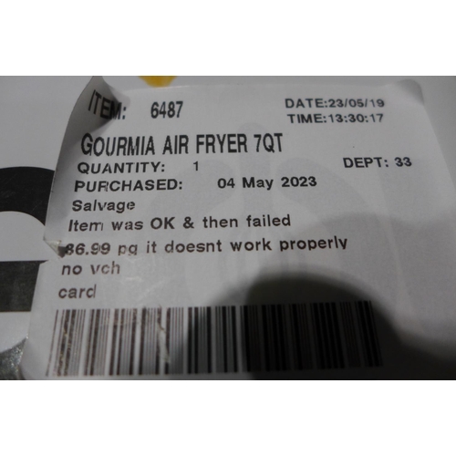 3106 - Gourmia Air Fryer 7Qt      (296-67)   * This lot is subject to vat
