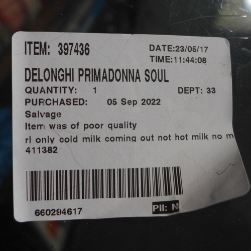 3109 - Delonghi Primadonna Soul Coffee Machine - model no ECAM610.55.SB  , Original RRP £799.99 + vat      ... 