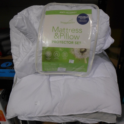 3112 - Mattress & Pillow Protector set and Solid Colour Reversible  Duvet - All Double (296-32,39)   * This... 