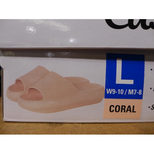 3126 - Pair of 32°cool coral cushion slides - size L * this lot is subject to VAT