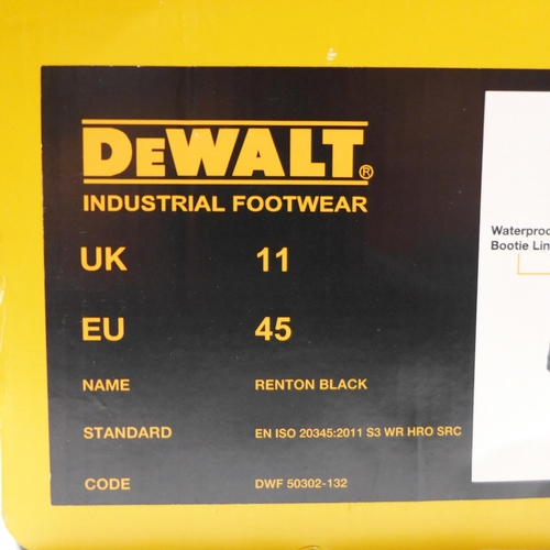 3133 - Pair of men's steel toe-cap black DeWalt work boots - UK size: 11 * this lot is subject to VAT