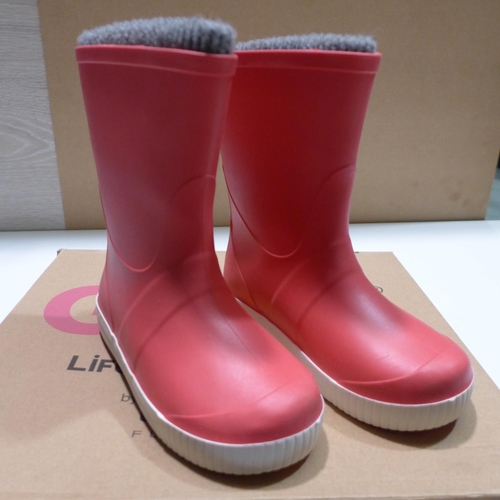 3149 - Pair of children's pink Term, sock-lined Wellies - UK size: 10/11 * this lot is subject to VAT
