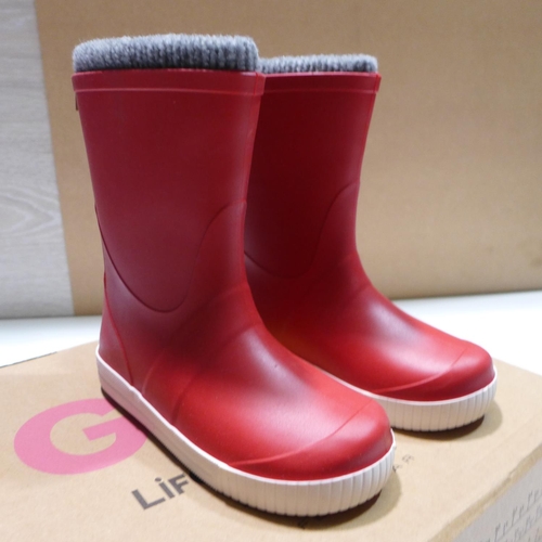 3151 - Pair of children's red Term, sock-lined Wellies - UK size: 1/2 * this lot is subject to VAT