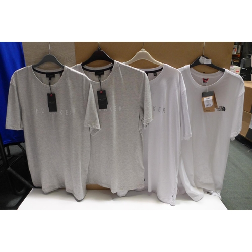 3167 - 4 men's t-shirts, 3 x Ted Baker and 1 x The North Face, mixed sizes. *Please note, this lot is subje... 