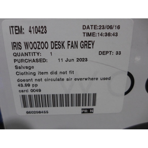 3227 - Iris Woozoo Desk Fan Grey  (296-290)   * This lot is subject to vat