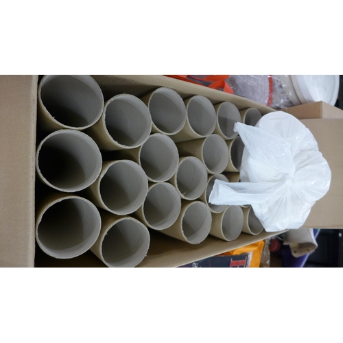 2291 - Full box of cardboard tubes (small/medium)