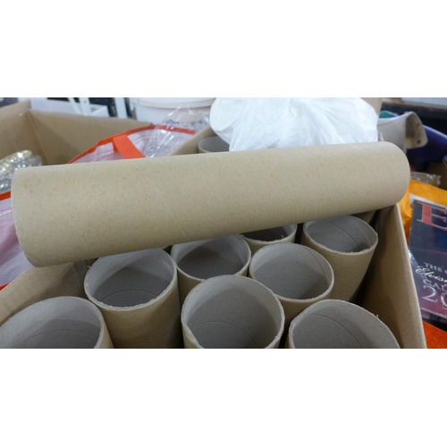 2291 - Full box of cardboard tubes (small/medium)