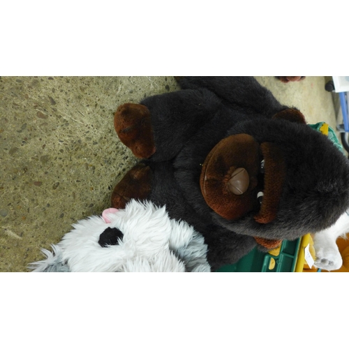 2313 - Black bag of Teddy Bears inc Build a Bear & Scooby Doo