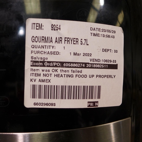 3266 - Gourmia Air Fryer          (296-172)   * This lot is subject to vat