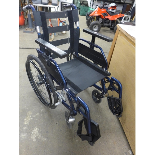 2364 - Careco Enduro large wheel wheelchair - solid tyre conversion with foot rests - Police repossession