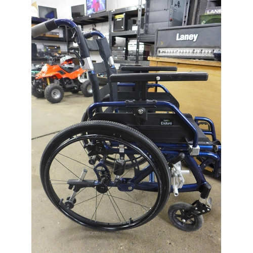 2364 - Careco Enduro large wheel wheelchair - solid tyre conversion with foot rests - Police repossession