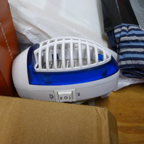 2372 - 7 Items of misc. unused items; David Beckham gift set, plug in Bing zappers, hair trimmer, picture f... 