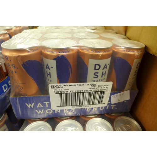 2374 - 5 Dozen Dash water - peach flavour dated 03/2024