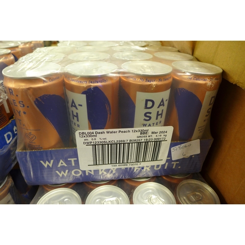 2375 - 5 Dozen Dash water - peach flavour dated 03/2024