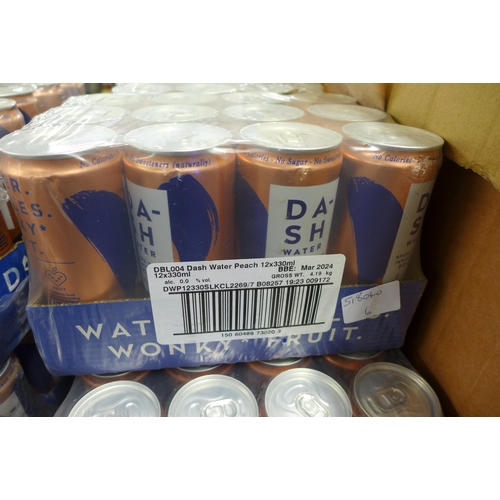 2376 - 5 Dozen Dash water - peach flavour dated 03/2024