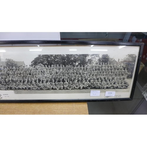 2156 - 1953 Rugby School photo and 1959 Sherborne School for Girls school photo, both framed