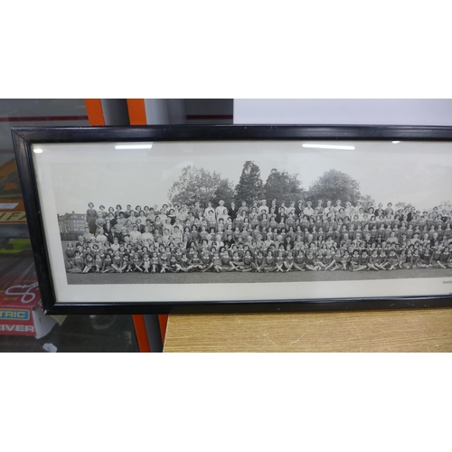 2156 - 1953 Rugby School photo and 1959 Sherborne School for Girls school photo, both framed