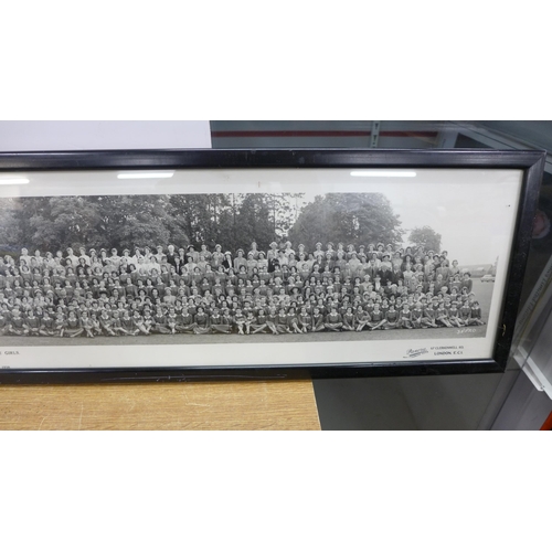 2156 - 1953 Rugby School photo and 1959 Sherborne School for Girls school photo, both framed