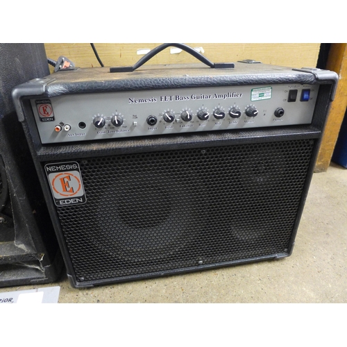 2157 - Nemesis FET bass guitar amplifier, Line 6 Spider IV 15 amplifier, KC Electronics speaker and Warrior... 